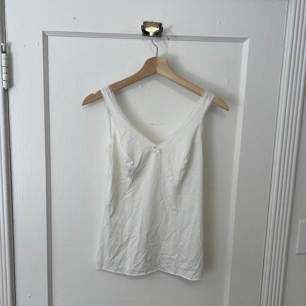 Vintage white satin lingerie cami